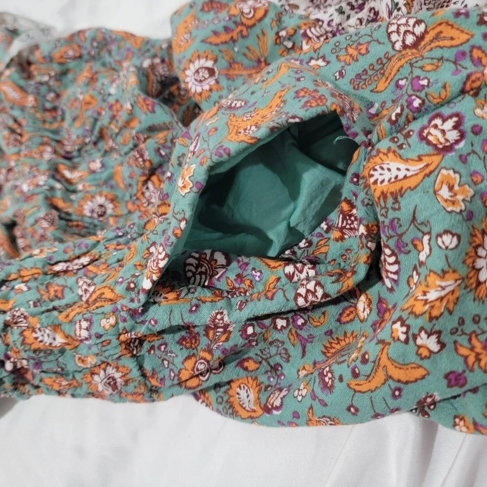 Universal Thread Womens Linen Dress Size Large Knee Length Floral Cottage Boho - Picture 8 of 8